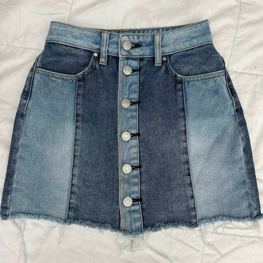 Pacsun denim button up skirt